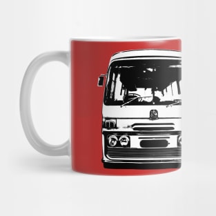 Bedford 1970s British classic coach monoblock black/white Mug